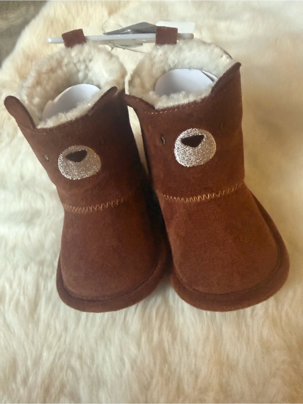 Rising Star Brown Plush Bear Toddler Boots